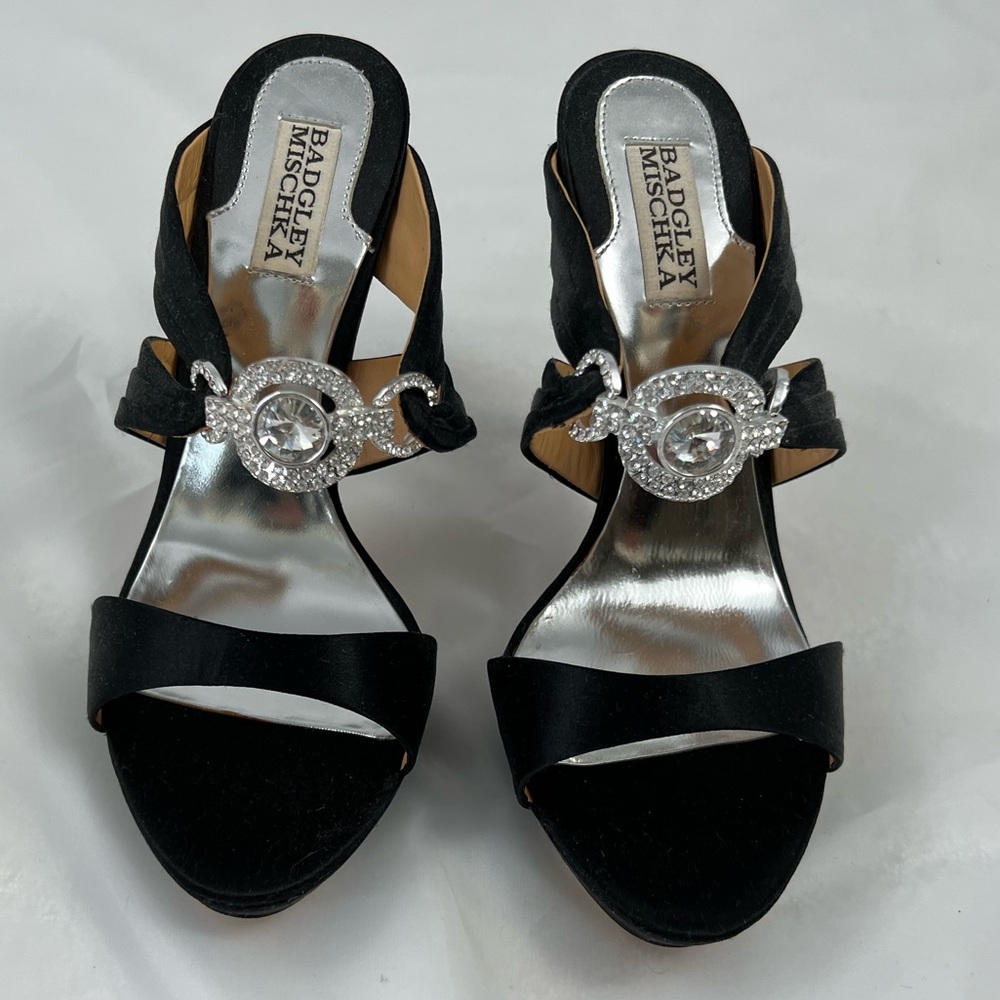 Badgley Mischka Black open toe high heels